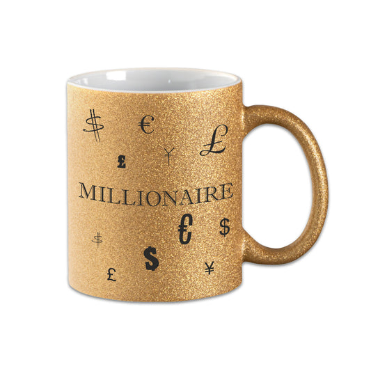 Glitzer Tasse - Millionaire - Gold