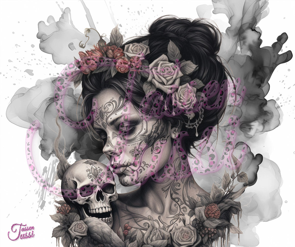 Edelstahl-Thermobecher metallic - Smoke Skull Woman
