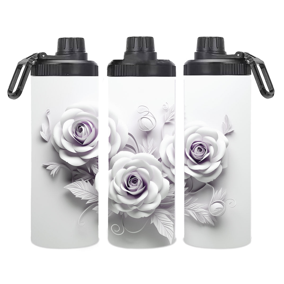 Edelstahl-Thermobecher - Weiße Rosen