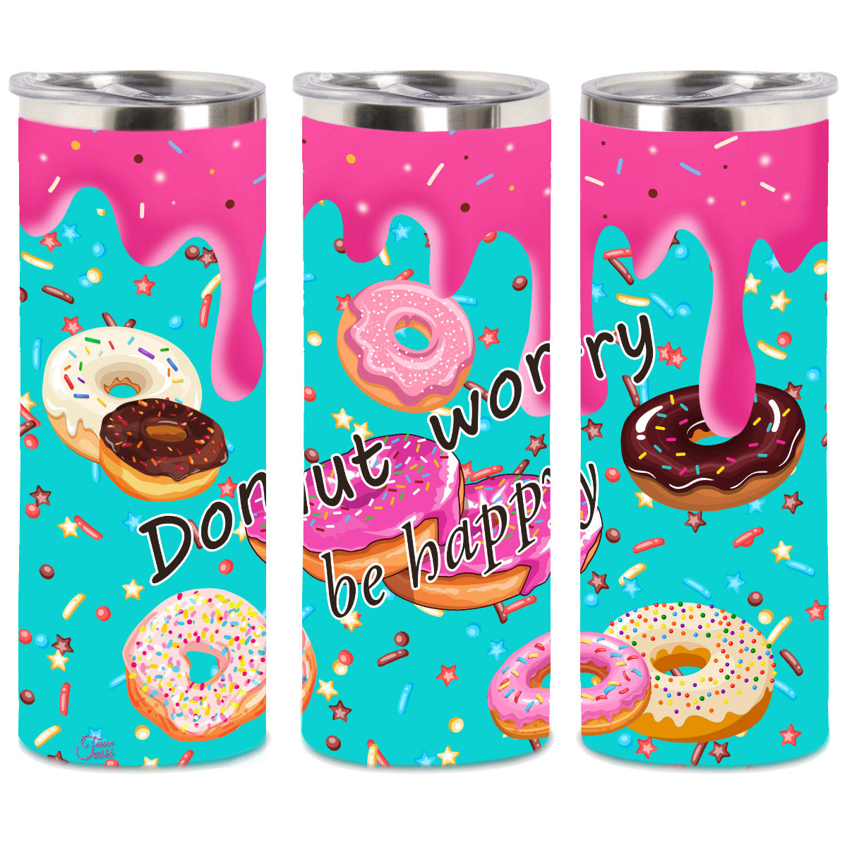 Edelstahl-Thermobecher - Donut worry Be Happy!