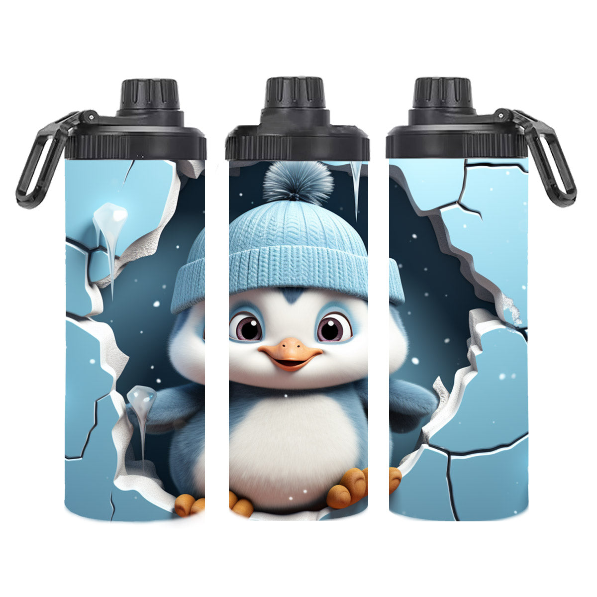 Edelstahl-Thermobecher - Winter Pinguin -