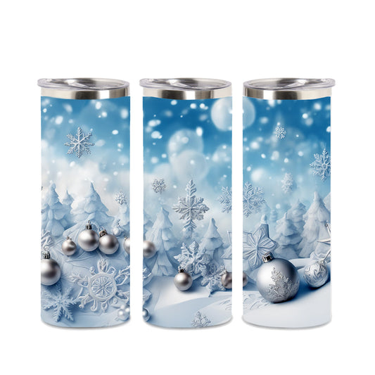 Edelstahl-Thermobecher - Weihnachtliche Winterlandschaft