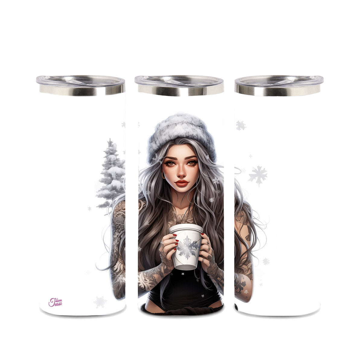 Edelstahl-Thermobecher - Woman with Coffee