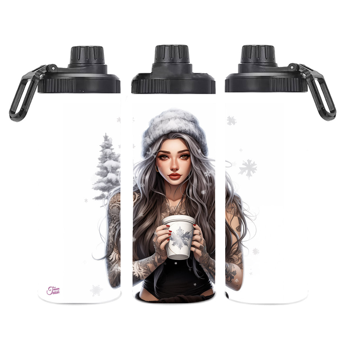 Edelstahl-Thermobecher - Woman with Coffee