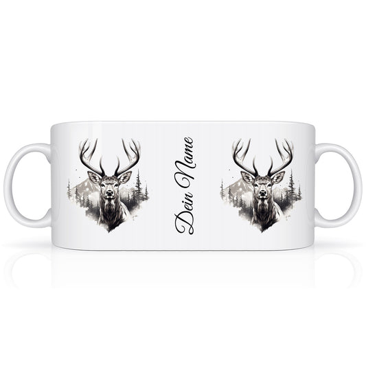 Tasse Schwarzwald mit Hirsch mit deinem Text/Namen