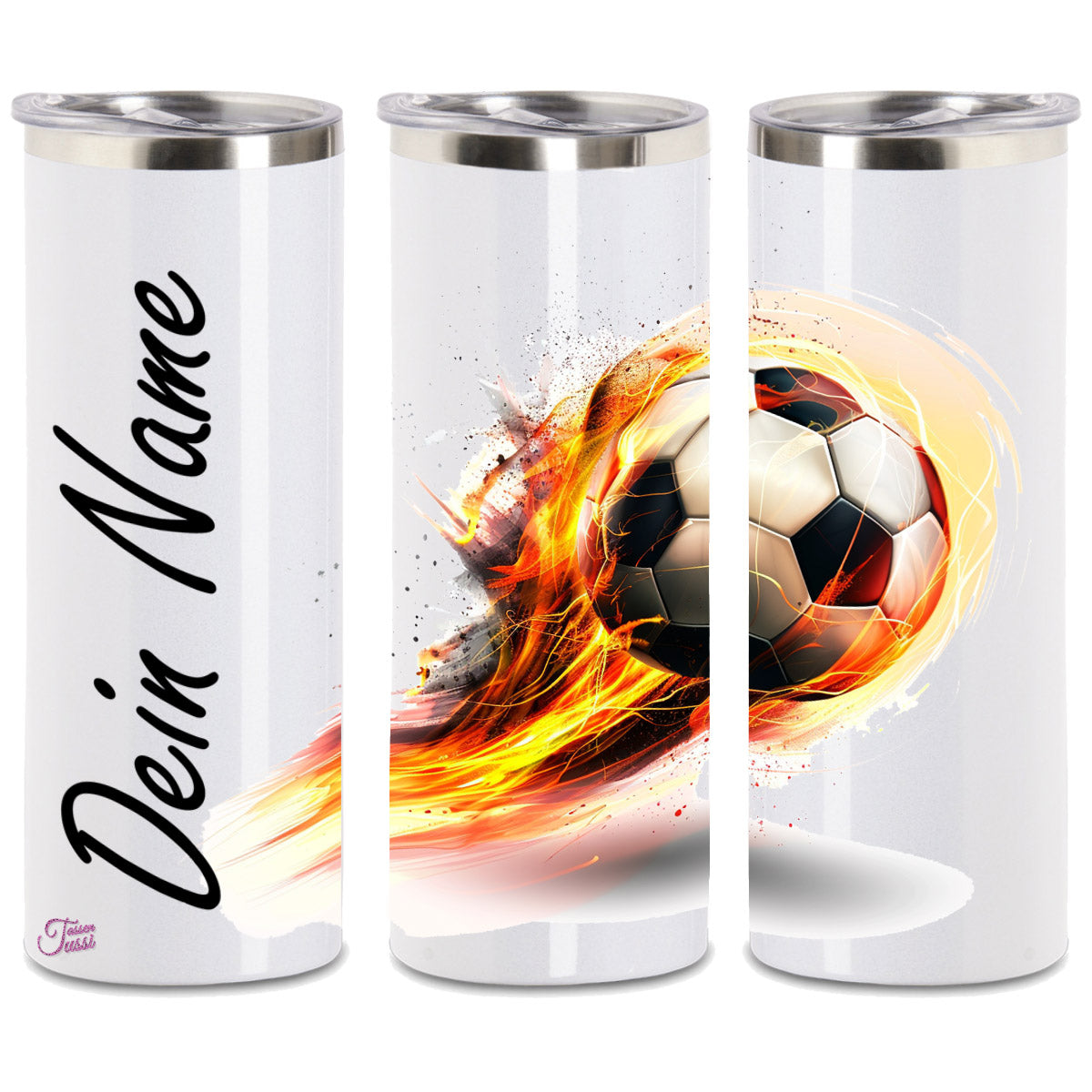 Edelstahl-Thermobecher - Fussball Deutschland mit deinem Namen