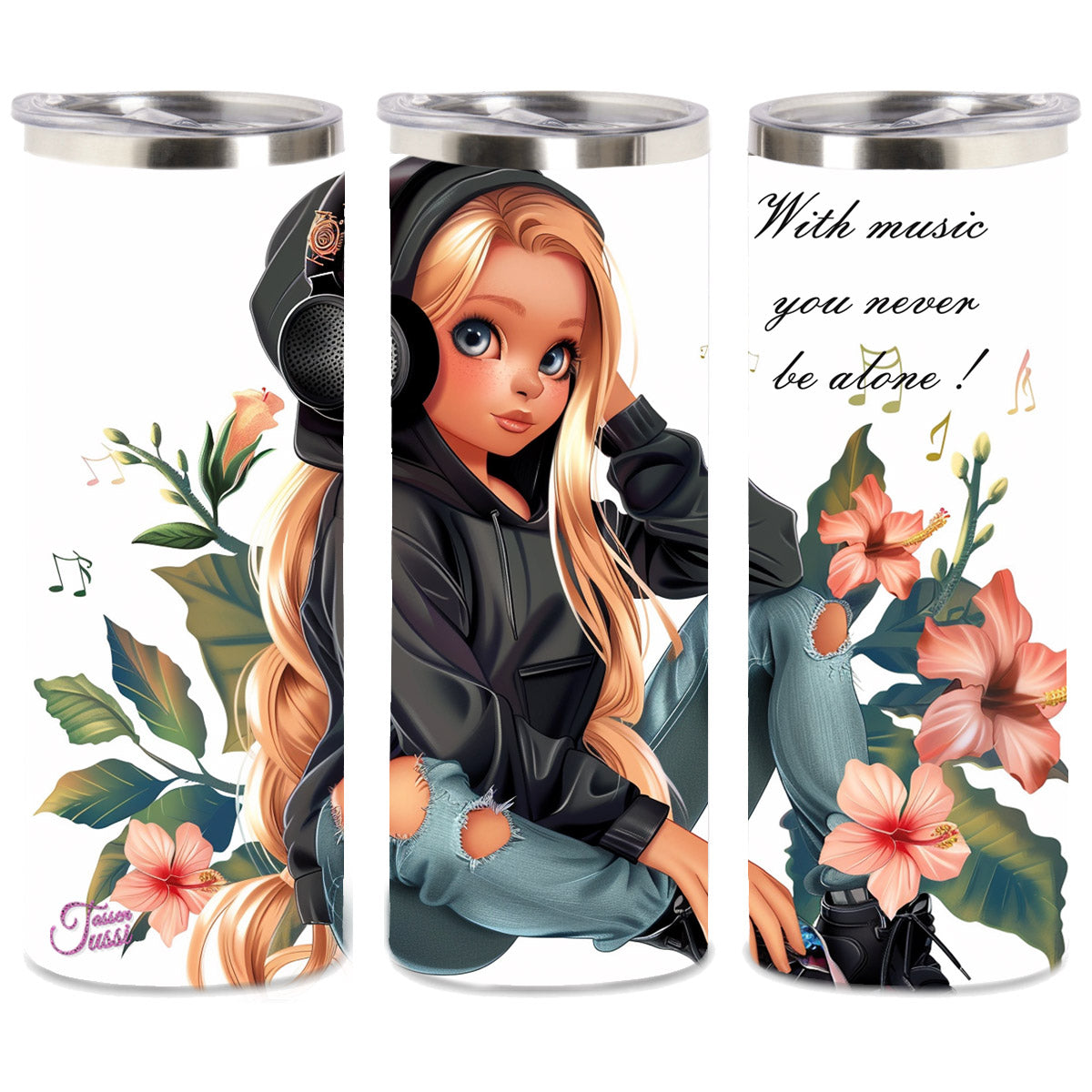 Edelstahl-Thermobecher - With music you never be alone