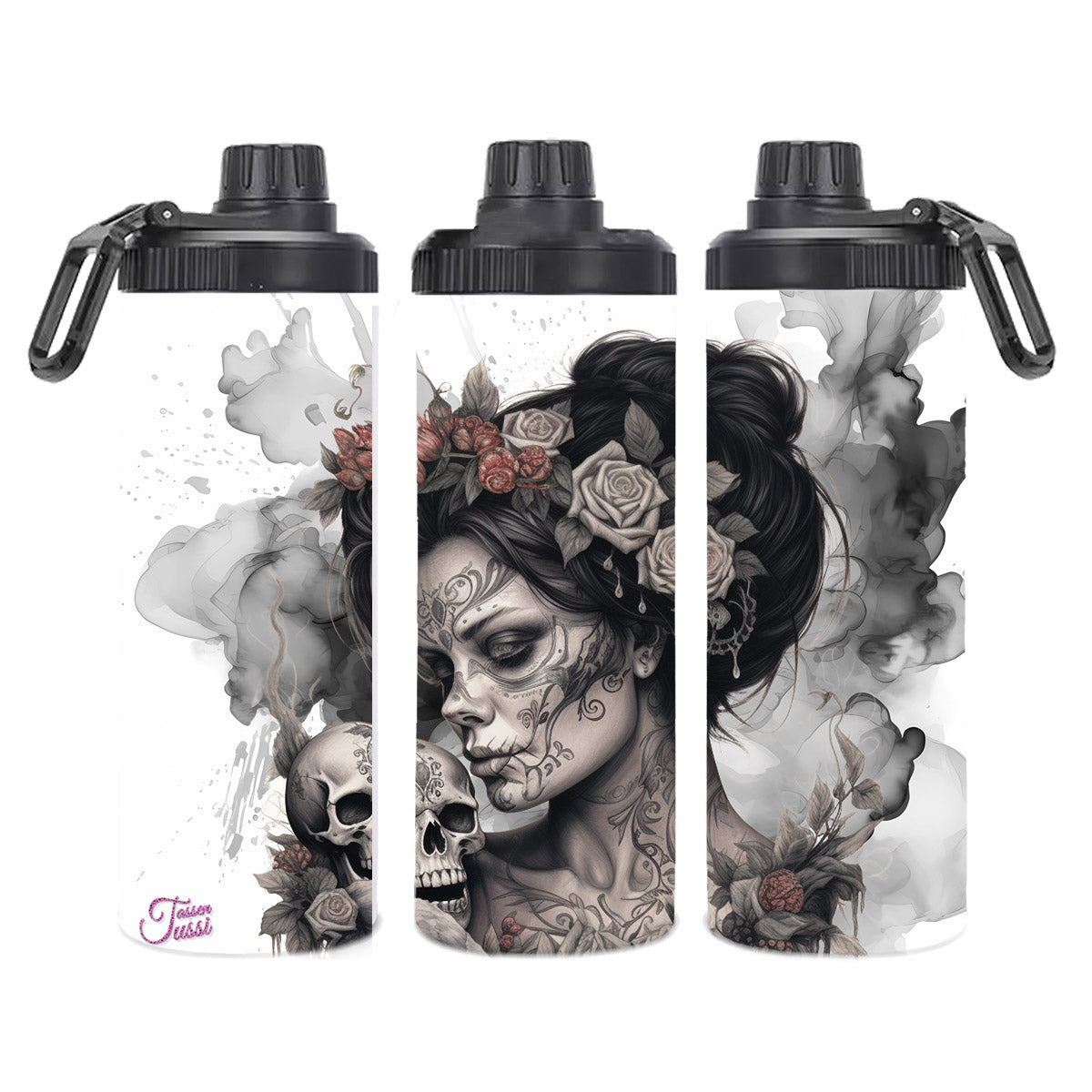 Edelstahl-Thermobecher metallic - Smoke Skull Woman