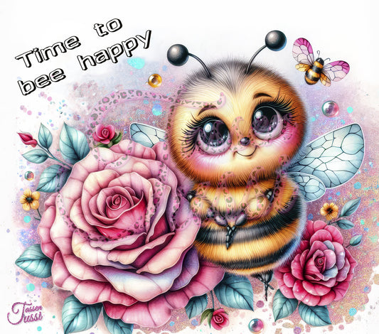 Edelstahl-Thermobecher metallic - Time to bee happy