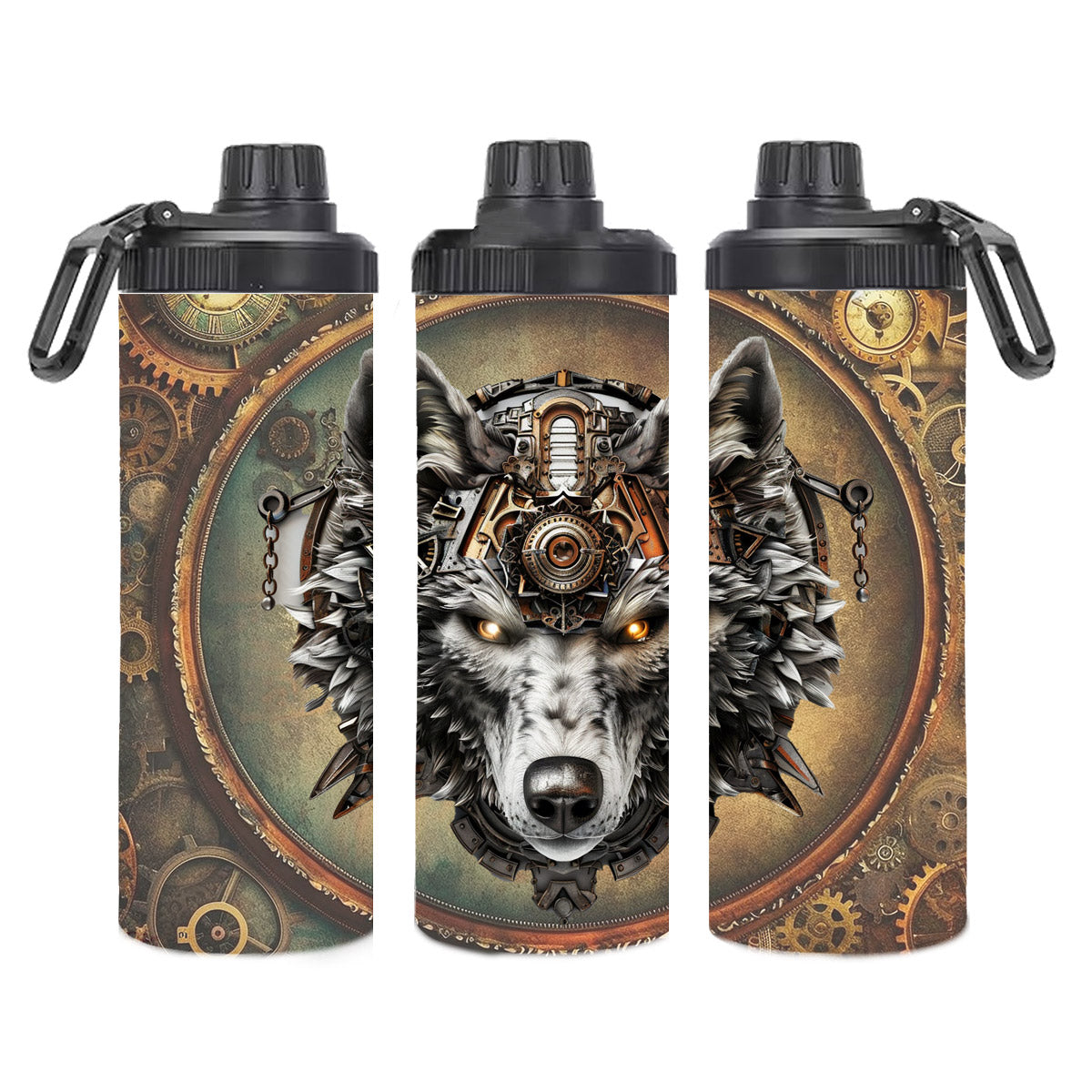 Edelstahl-Thermobecher - Wolf Steampunk