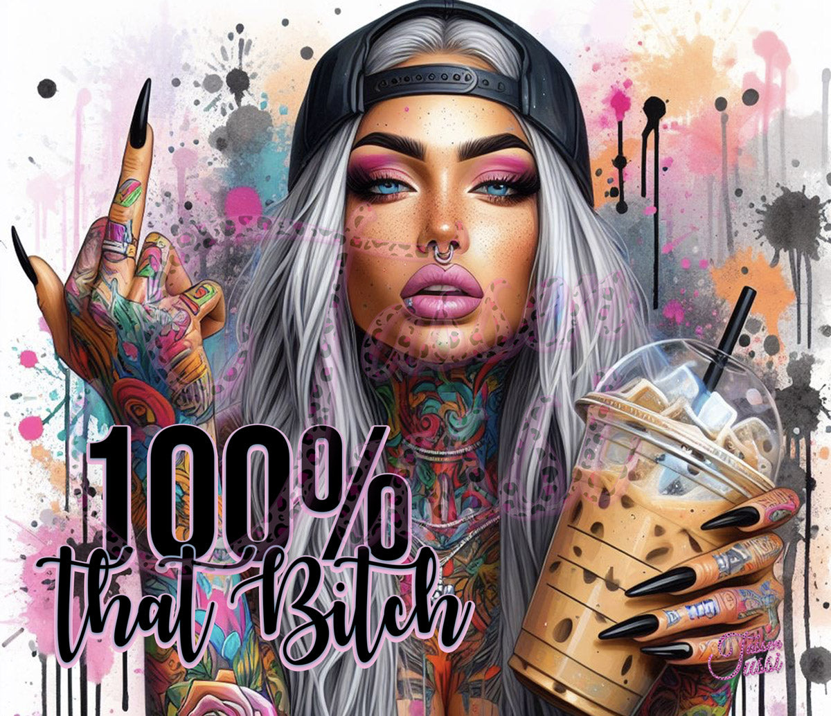 Edelstahl-Tumbler- 100 % Bitch