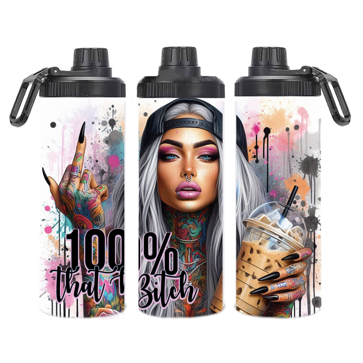 Edelstahl-Tumbler- 100 % Bitch