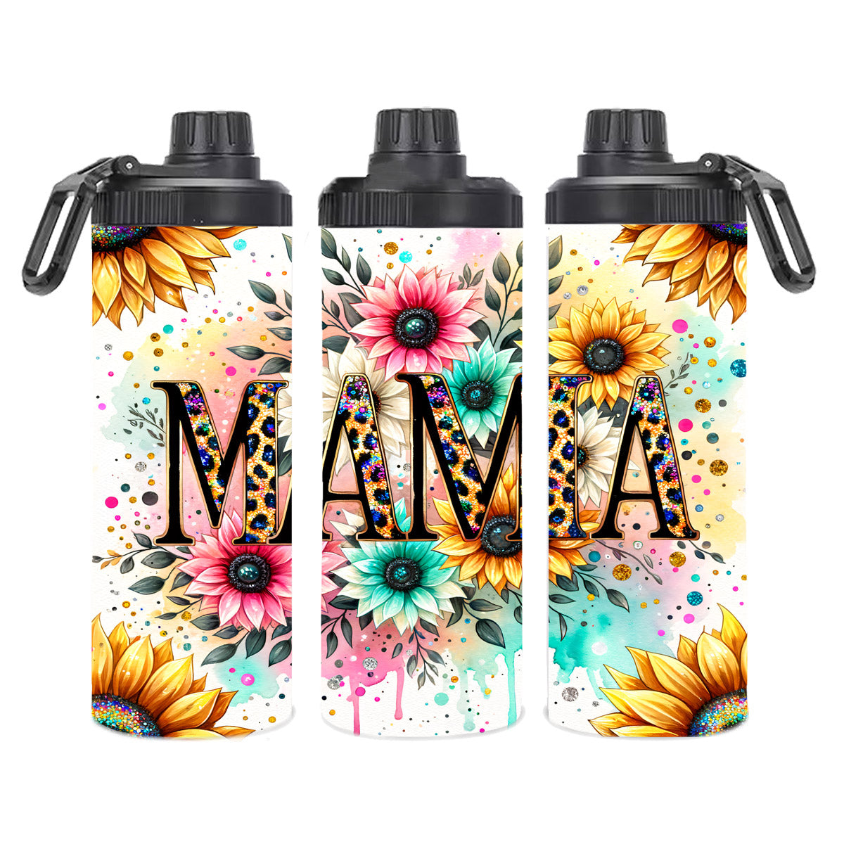 Edelstahl-Thermobecher - Mama - Flower - Leo