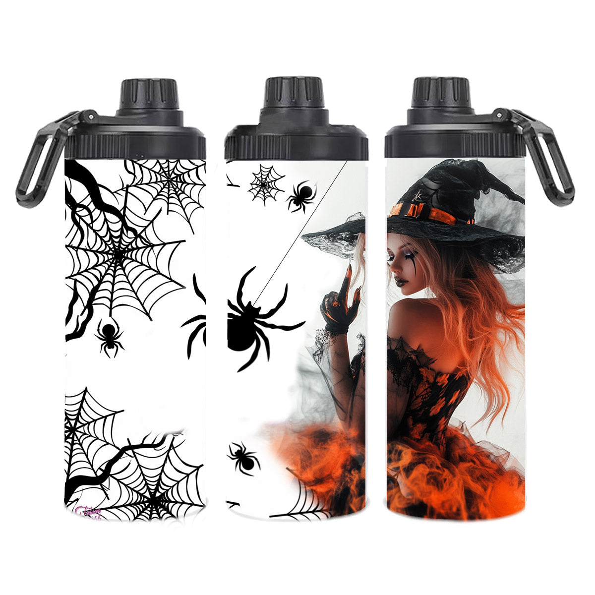 Edelstahl-Thermobecher Halloween Spinne Hexe