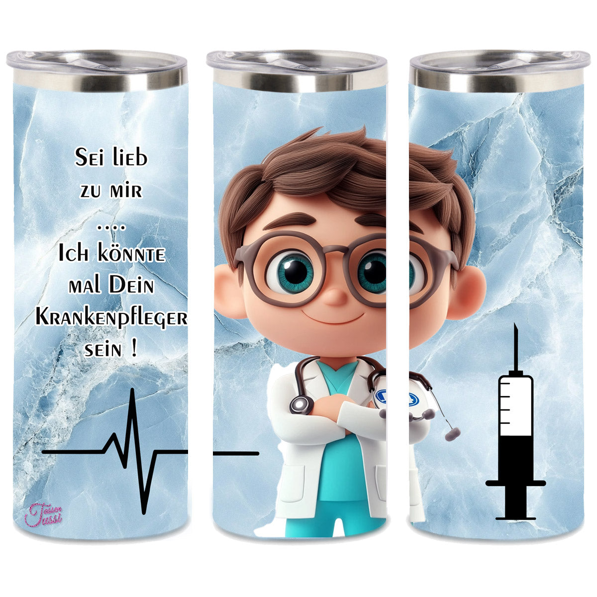 Edelstahl-Thermobecher / Krankenpfleger - Altenpfleger