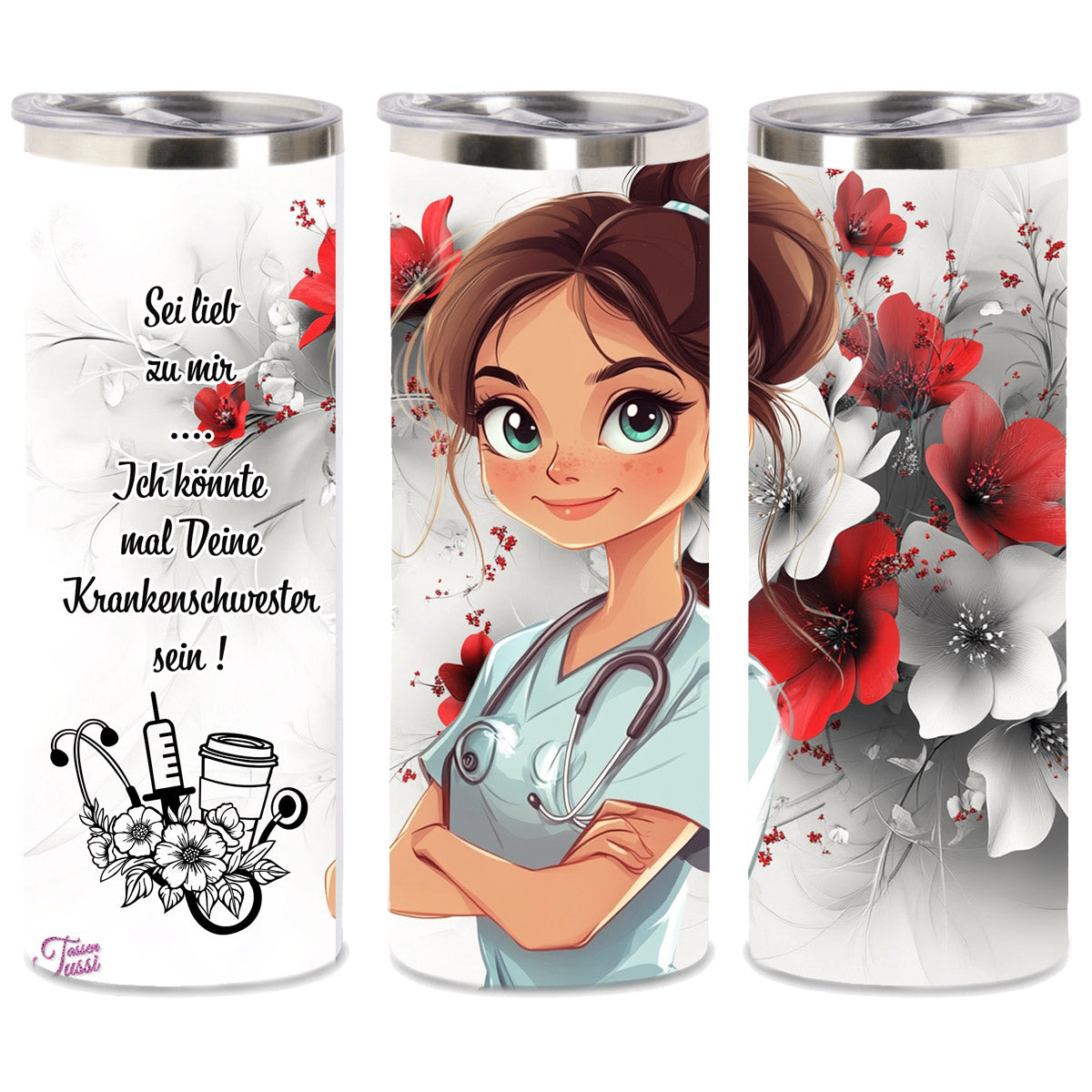 Edelstahl-Thermobecher / Krankenschwester - Altenpflegerin