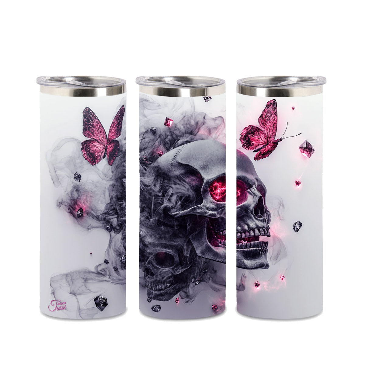 Edelstahl-Thermobecher - Skull Butterfly Diamonds