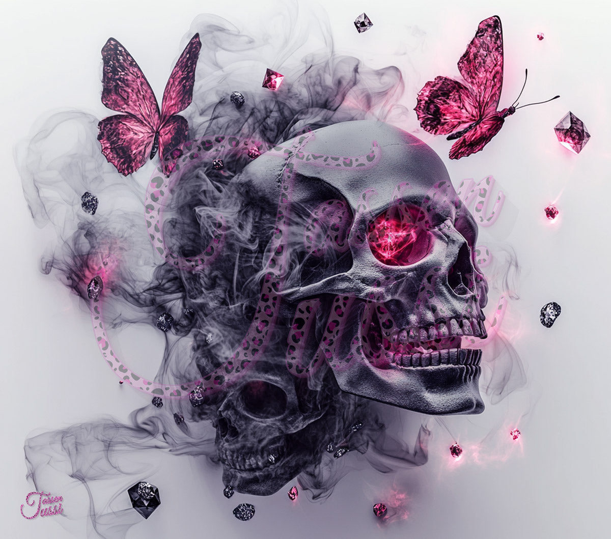 Edelstahl-Thermobecher - Skull Butterfly Diamonds