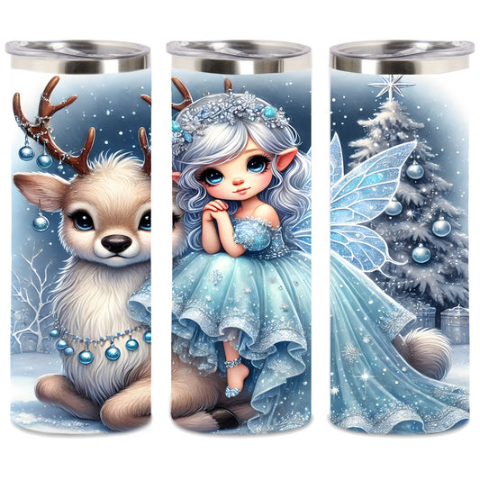 Edelstahl-Thermobecher metallic - Rentier Winter Elfe