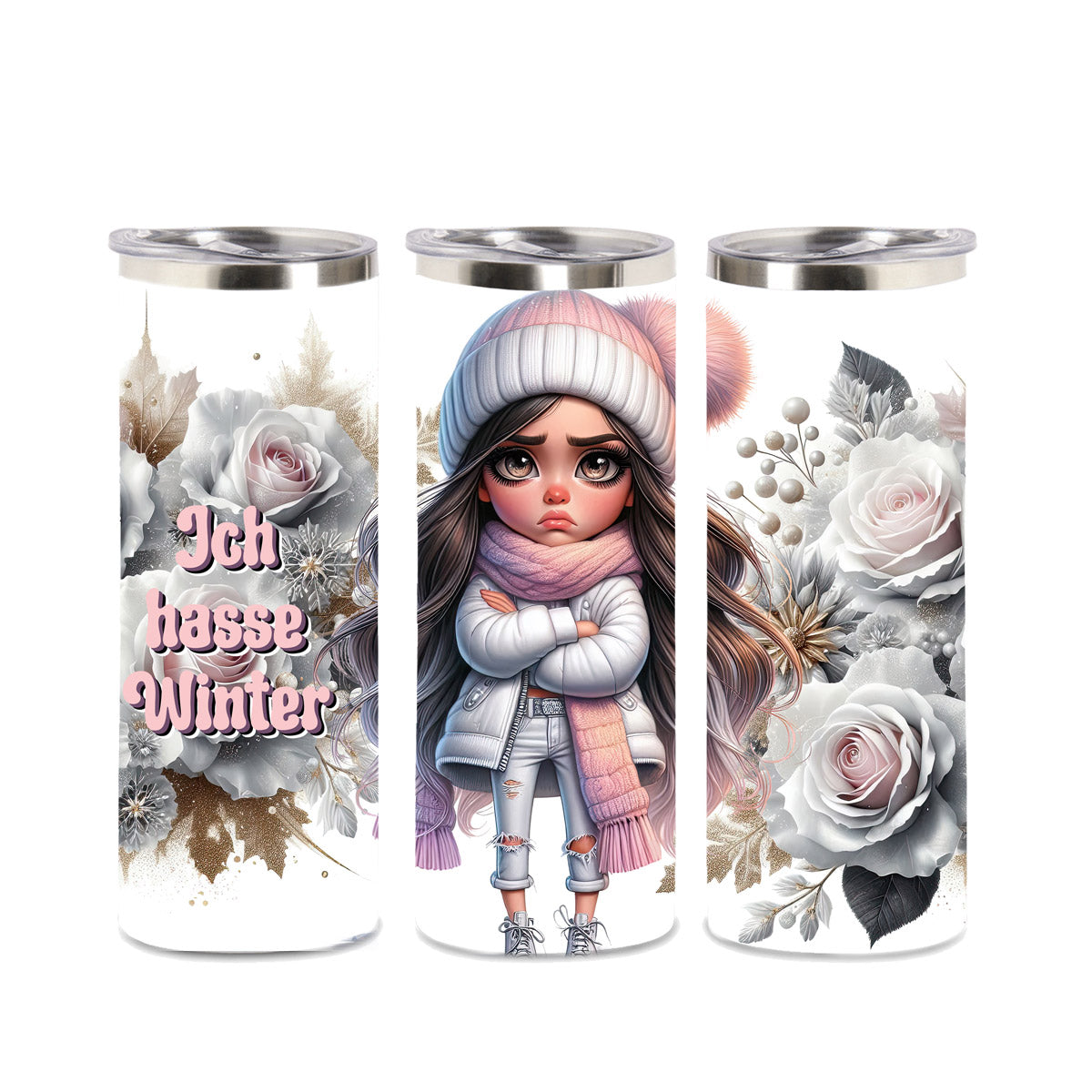 Edelstahl-Tumbler - Ich hasse Winter