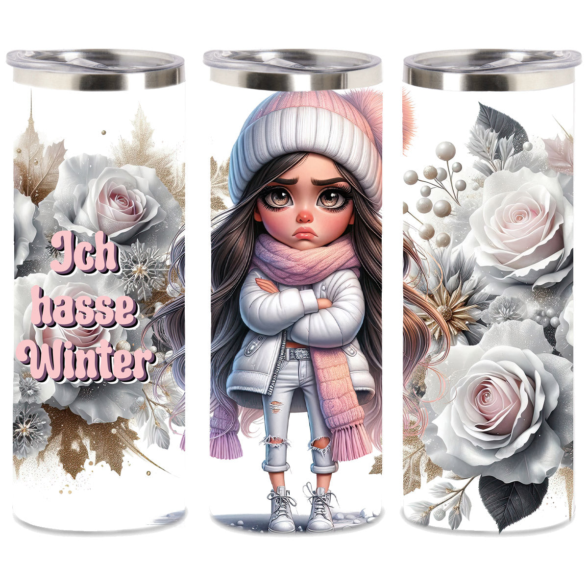 Edelstahl-Tumbler - Ich hasse Winter