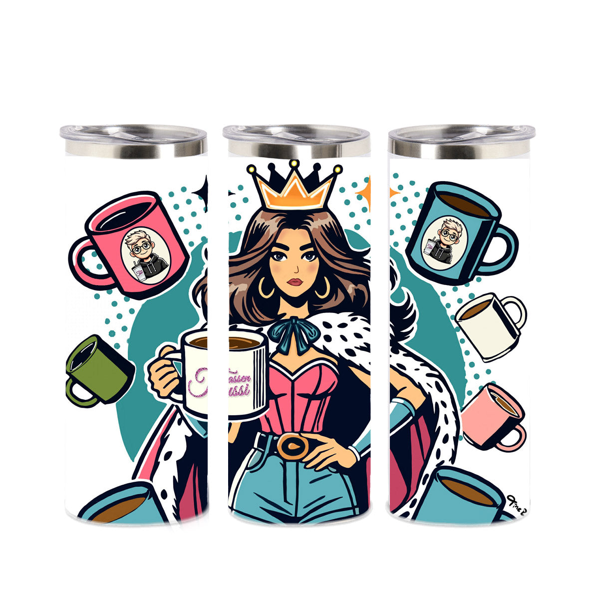 Edelstahl-Thermobecher - Powerwoman "Michi"