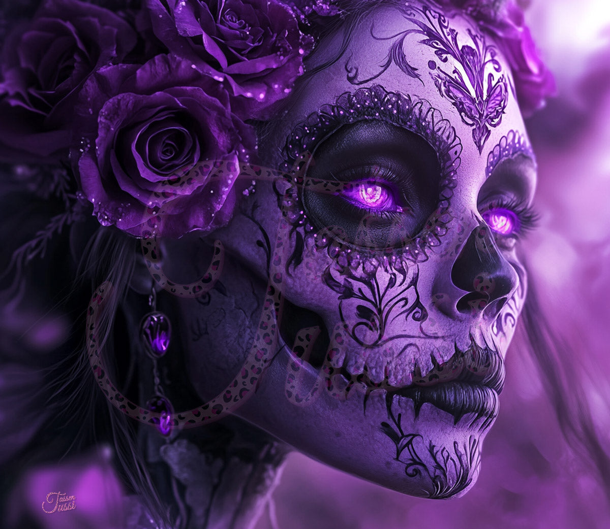 Edelstahl-Thermobecher - Skull Purple