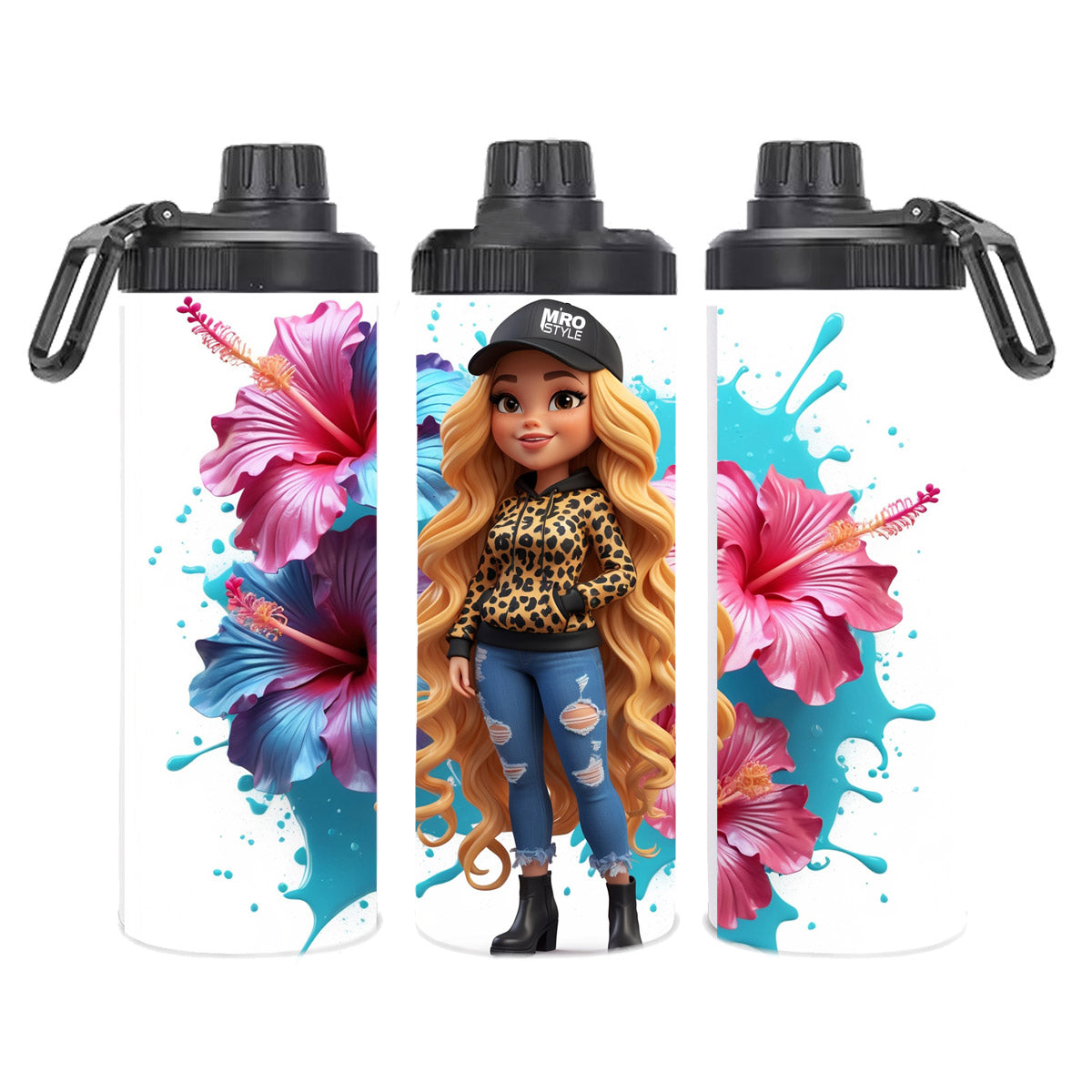 Edelstahl-Thermobecher - Miro Style Woman Hibiskus