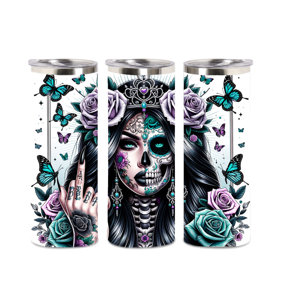 Edelstahl-Thermobecher - Skull Prinzess