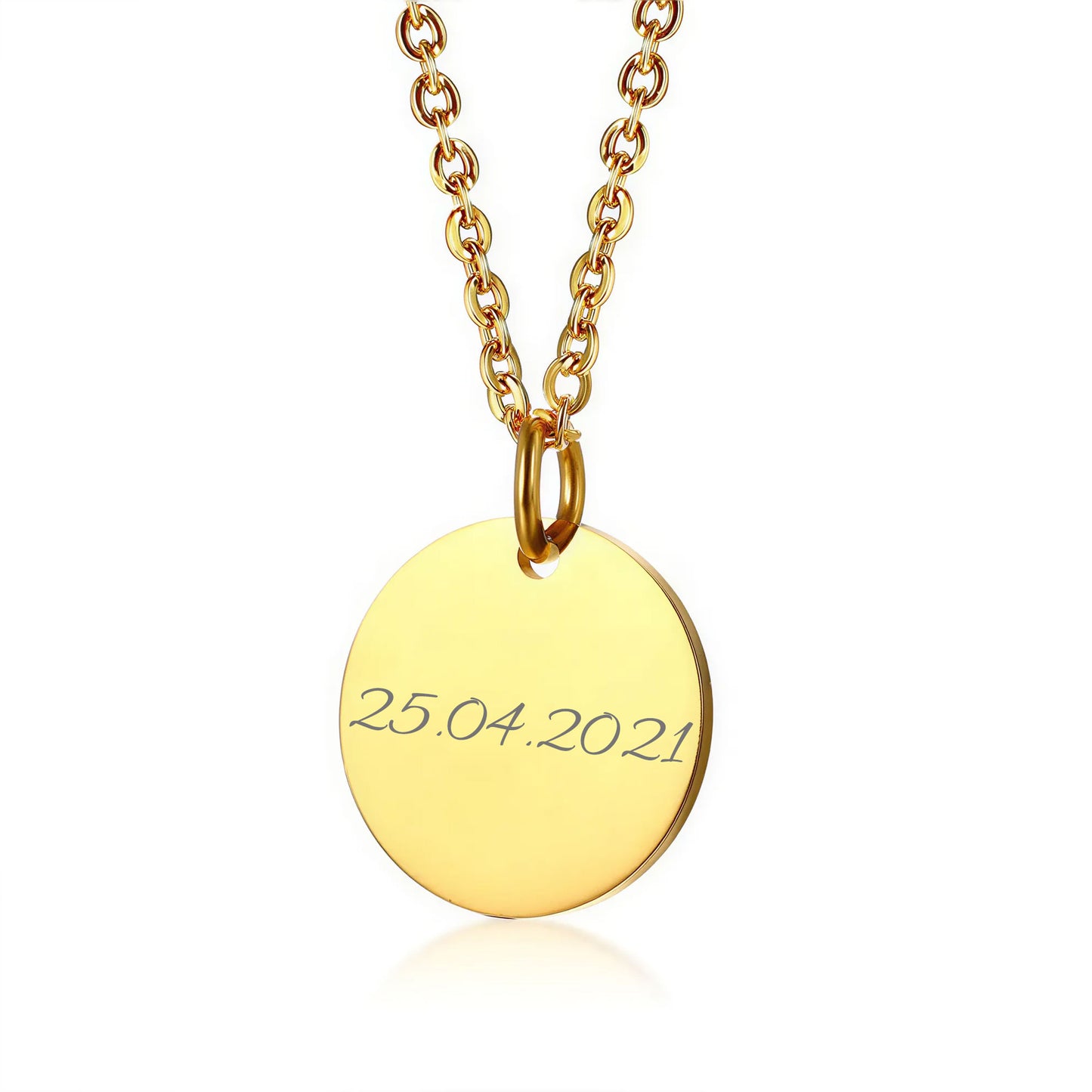 Personalisierte Edelstahlkette mit Initialen & Datum | Gravur Schmuck