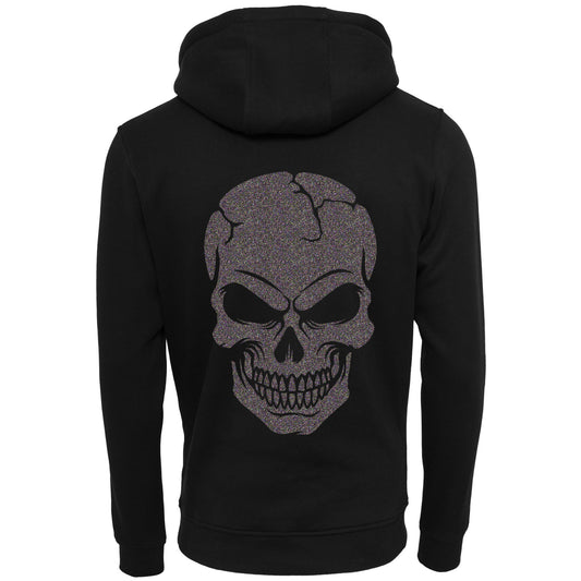 ZIP Hoodie - Skull Head Glitter Multicolor Druck - verschiedene Farben zur Auswahl