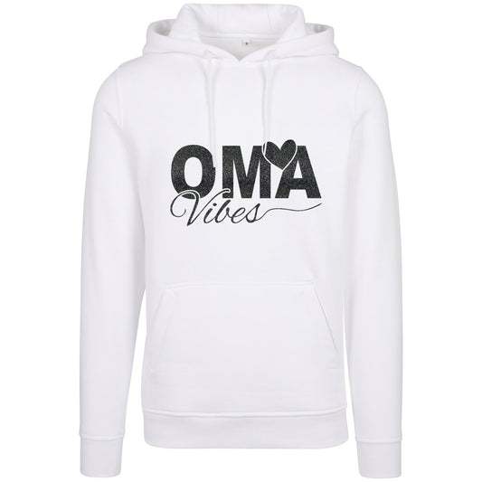 Hoodie -  Oma Vibes - Druck Schwarz Glitter - verschiedene Farben zur Auswahl