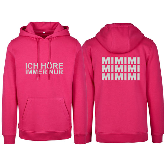 Hoodie -  MiMiMi - Druck Weiss Glitter - verschiedene Farben zur Auswahl