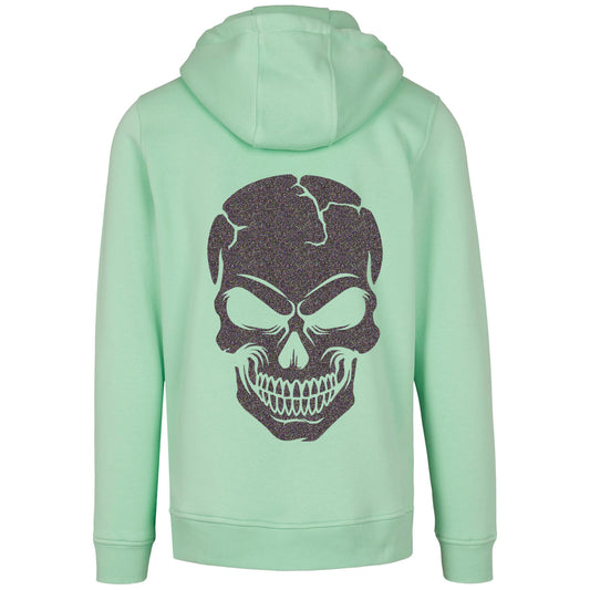 Hoodie - Skull Head Glitzer Multicolor Druck - verschiedene Farben zur Auswahl