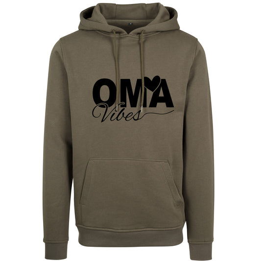Hoodie -  Oma Vibes - Druck Schwarz Matt - verschiedene Farben zur Auswahl