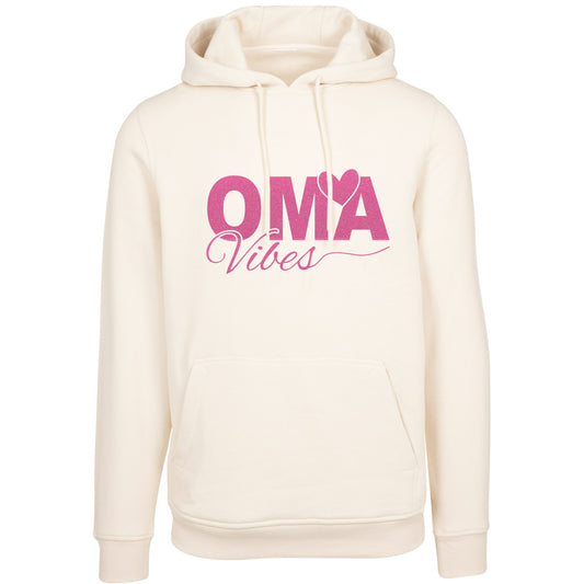 Hoodie -  Oma Vibes - Druck Neon Rosa Glitter - verschiedene Farben zur Auswahl