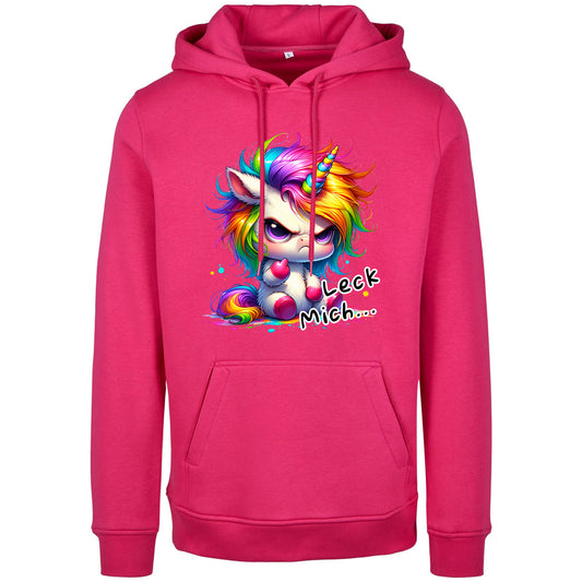 Hoodie -  Unicorn Einhorn Leck Mich ! Druck - verschiedene Farben zur Auswahl