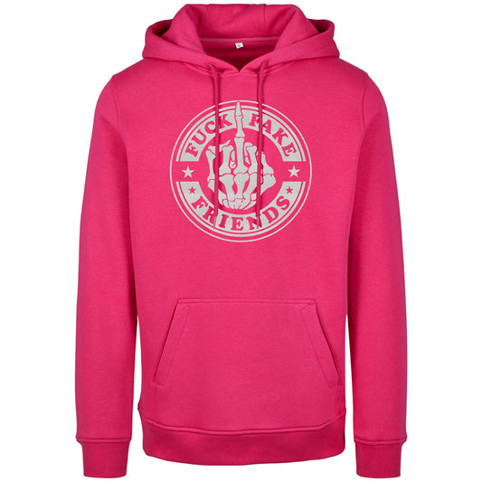 Hoodie -  Fuck Fake Friends - Druck Weiß Rainbow - verschiedene Farben zur Auswahl