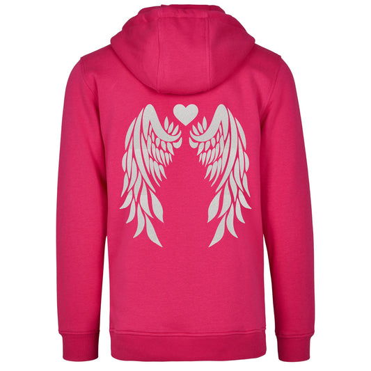 Hoodie -  Angel Wings - Druck Weiß Rainbow - verschiedene Farben zur Auswahl