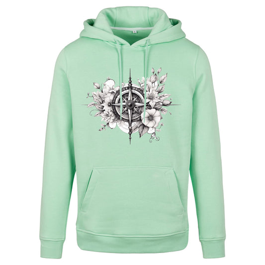 Hoodie -  Kompass Druck - verschiedene Farben zur Auswahl