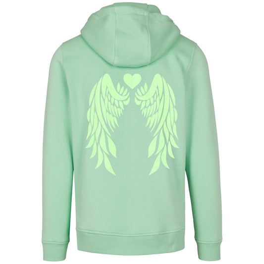 Hoodie -  Angel Wings - Druck Neon Grün - verschiedene Farben zur Auswahl