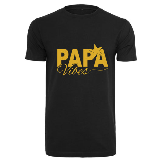 T-Shirt Shirt -Papa Vibes - Druck Gold Matt - verschiedene Farben zur Auswahl