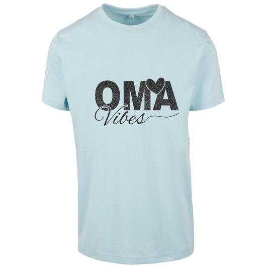 T-Shirt Shirt - Oma Vibes - Druck Schwarz Glitter - verschiedene Farben zur Auswahl