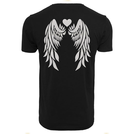 T-Shirt Shirt -  Angel Wings - Druck Weiß Rainbow