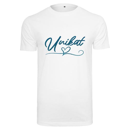 T-Shirt - Unikat - Druck Blau Glitter
