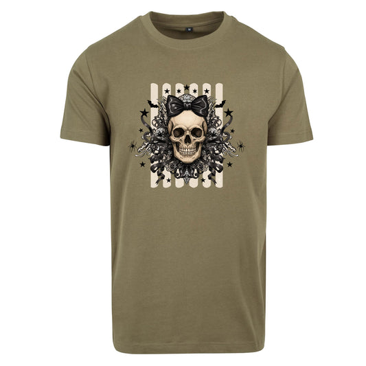 T-Shirt Shirt - Black Ribbon Skull