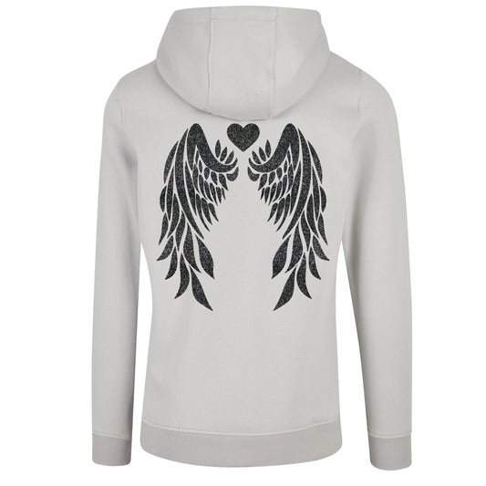 ZIP Hoodie -  Angel Wings - Druck Schwarz - verschiedene Farben zur Auswahl