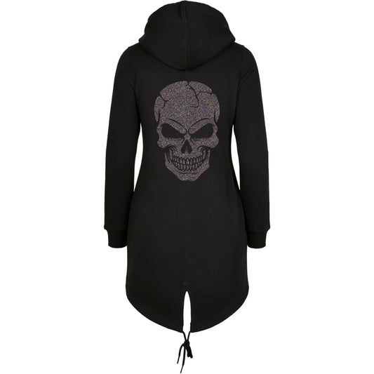 ZIP Parka Schwarz - Skull Head Glitter Druck