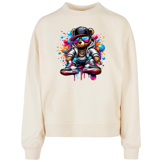 Ladies Oversized Sweatshirt - Teddy Bear-Streat Wear