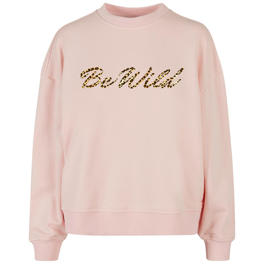 Ladies Oversized Sweatshirt - Be Wild - Leo Muster
